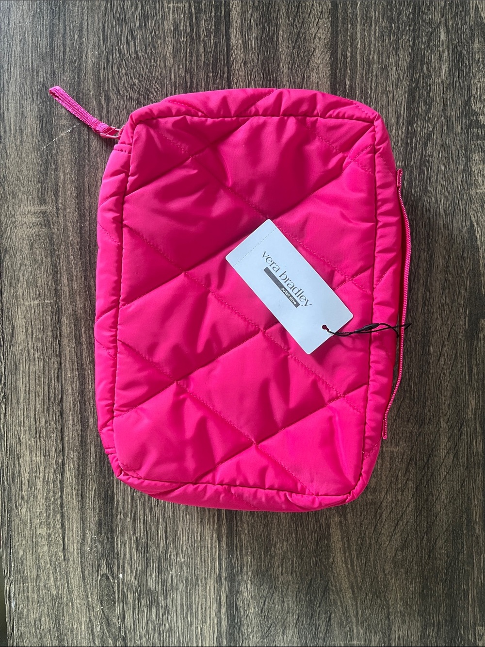 Vera Bradley Quilted Bright Pink Travel Pouch